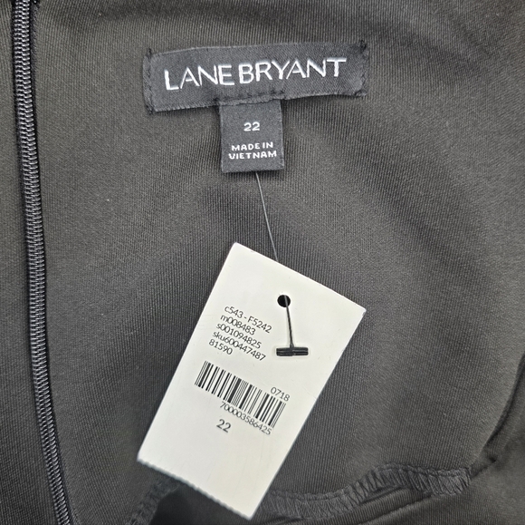 LANE BRYANT Black Square Neck Scuba Fit and Flare‎ Dress - Size 22 - Picture 11 of 12